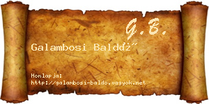Galambosi Baldó névjegykártya